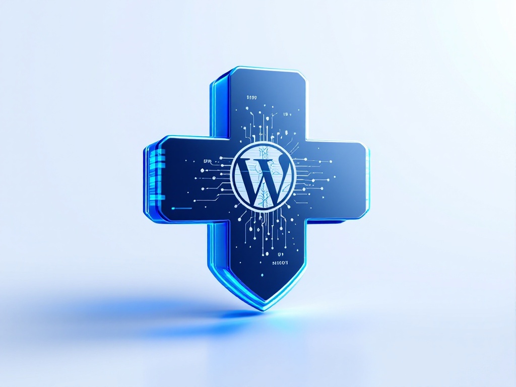 a blue cross with a white w and a white w on it